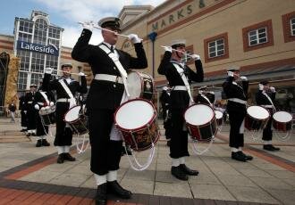 Sea Cadets Image in front of Lakeside Shopping Centre